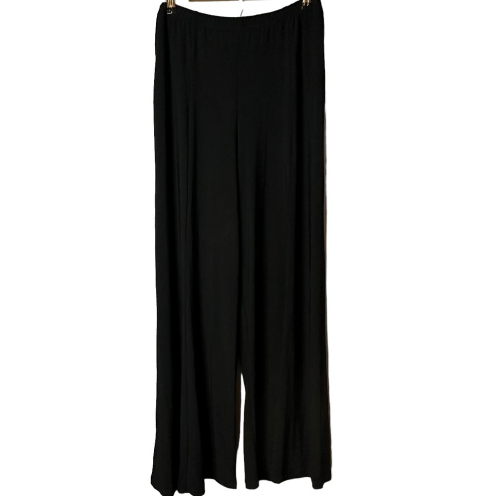 Marina Black Elastic Pull On Dress Pants Size 16 Style 28027 28028 USA‎ Wide Leg